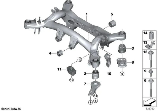 Combination screw for BMW G22, G23, G26 (OEM 07146896059). Original BMW.