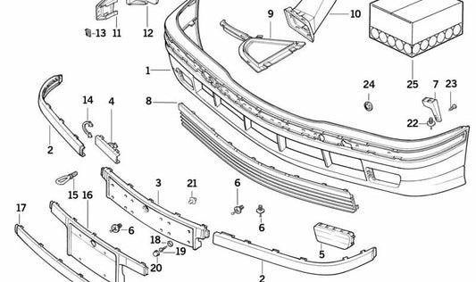 Central Front Click OEM 51118165144 for BMW E36. Original BMW.