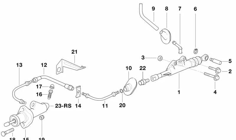 Kupplungsdruckschlauch für BMW E36, E34, E32 (OEM 21521159350). Original BMW