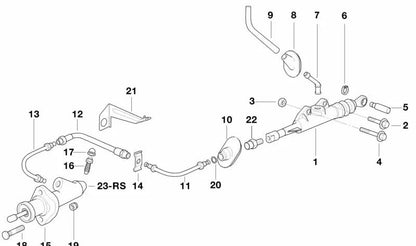 Kupplungsdruckschlauch für BMW E36, E34, E32 (OEM 21521159350). Original BMW
