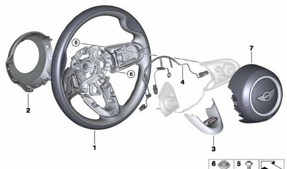 Volante deportivo de cuero OEM 32306996048 para MINI F56, F55, Clubman F54, Cabrio F57, Countryman F60... y más. Original MINI.