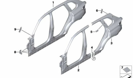 A-pillar with right inlet for BMW X5 F95, G05 (OEM 41007955060). Original BMW