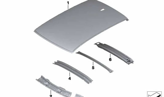 Refuerzo trasero del techo OEM 41312993053 para BMW X1 E84. Original BMW.