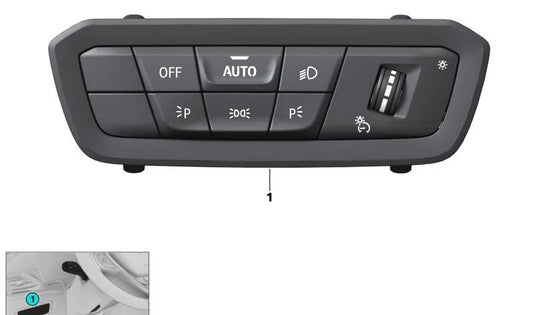 Light Control Unit for BMW G42, G87, G20, G80, G22, G23, G26, G82, G83, G26E (OEM 61315A16B17). Genuine BMW