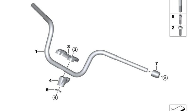 Caballete de apriete inferior BLACK UNI OEM 32717109194 para motos BMW R 18, R 18 Classic, R 18 Roctane (K34). Original BMW Motorrad.