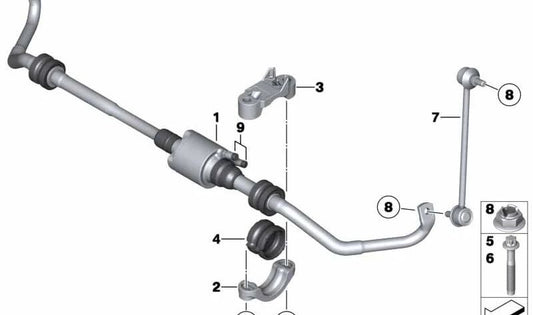 OEM Active Stabilizer Bar 37116778089 for BMW F07, F10, F11, F06, F12, F13, F01, F02. Genuine BMW.