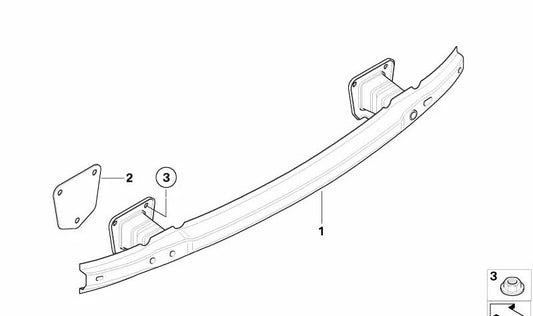 Rear Bumper Bracket OEM 51127157117 for BMW E90, E91. Original BMW.
