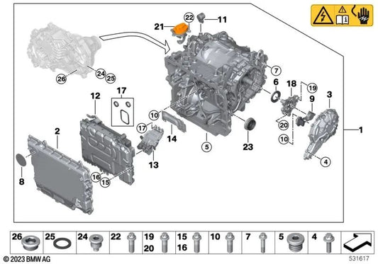 Electrical Machines Electronics Cover for BMW G60, G70, I20 (OEM 12379897153). Genuine BMW.