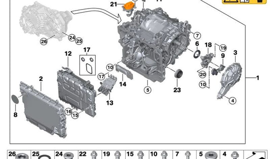 High Voltage Connection for BMW G26E, G60, G61, G70, I20 (OEM 12909470554). Original BMW