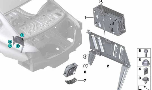 Amplifier Sound system Top Hi-Fi OEM 65125A4E609 For BMW E60, F15, F85, F16, F86. Original BMW audio improvement with maximum sound quality.