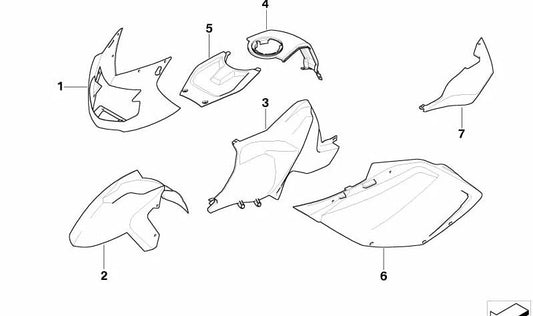 Copertura OEM Airbox 46637678111 per motociclette BMW K1200S, K1300S. BMW MOTORAD originale.