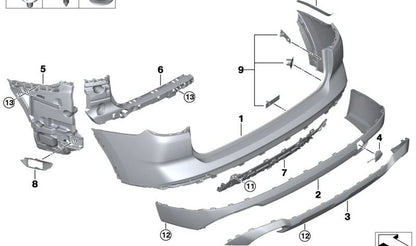 Soporte lateral trasero derecho OEM 51129451030 para BMW G01, G02. Original BMW.
