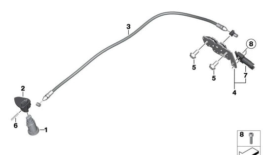 Palanca de accionamiento asiento OEM 51258558614 para motos BMW C 400 GT (K08), C 400 X (K09) y más. Original BMW Motorrad.