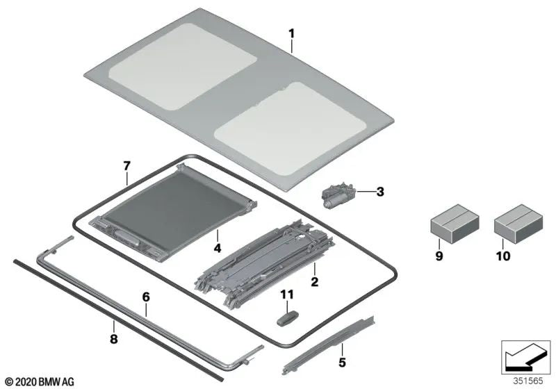 Mounting kit for BMW i I01, I01N (OEM 54107361006). Original BMW.