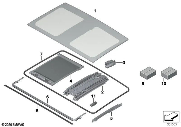 Juego de fijación OEM 54107361006 para BMW i3 (I01) 60Ah, 94Ah, 120Ah. Original BMW.