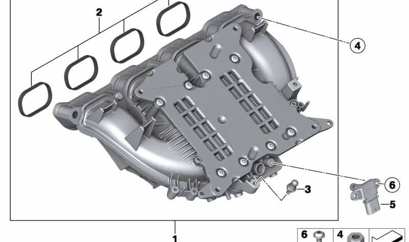 OEM admission collector 11617588126 for BMW F20, F21, F22, F23, F30, F31, F34, F32, F33, F36, F07, F10, F11, E84, F25, F26, F15, F16, E89. Original BMW.