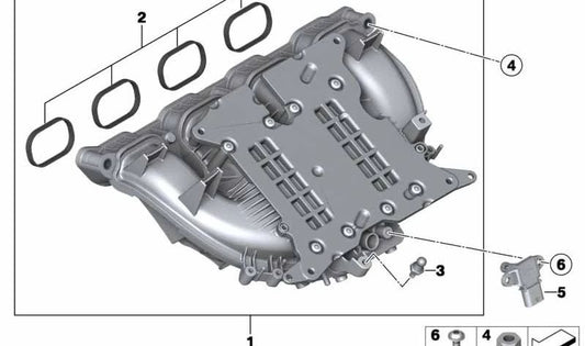 OEM admission collector 11617588126 for BMW F20, F21, F22, F23, F30, F31, F34, F32, F33, F36, F07, F10, F11, E84, F25, F26, F15, F16, E89. Original BMW.
