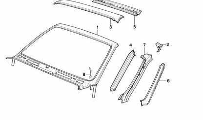 Tapa lateral derecha OEM 41321935666 para BMW E30 318i, 320i (modelos con motores M40 y M20, cambio manual y automático). Pieza original BMW.