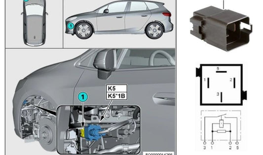 Relé OEM 61148704670 para BMW Serie 1 F40 (116i, 118d, 128ti, M135i xDrive). Compatible con modelos desde 07/2019 hasta 06/2024. Recambio original BMW.