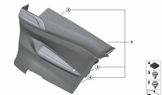 Tope de fieltro autoadhesivo OEM 54107356410 para MINI Countryman F60, BMW F82 M4 LCI, F10, F10 LCI. Original BMW y MINI.
