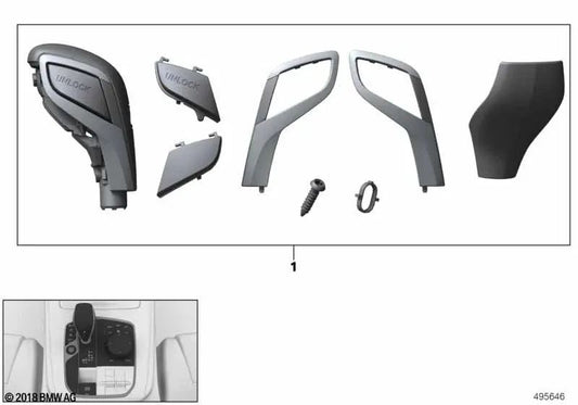 Wechseln Sie Knob -Reparatur -Kit für BMW F40, F44, G20, G21, G28, G22, G23, G14, G15, G16, G01n, G02N, G05, G05N, G06, G06N, G07, G29 (OEM 61315A688853). Original BMW.