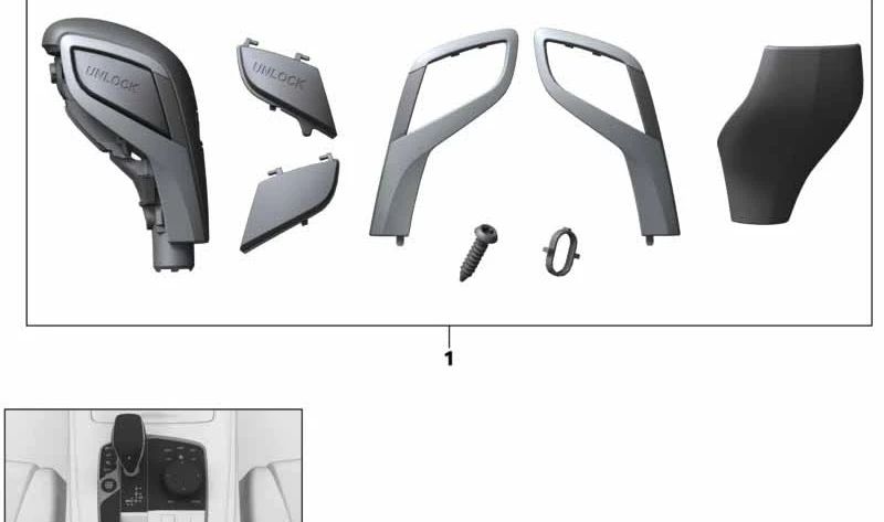 Repair Kit OEM 61315A44122 Changing lever for BMW F40, F44, G20, G21, G28, G22, G23, G26, G14, G15, G16, X3 G01N/G08N, X4 G02N, X5 G05/G05N, X6 G06/G06N, X7 G07, Z4 G29. Original BMW.