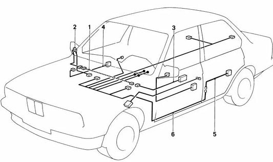OEM power cable 61121375291 for BMW 5 E28 Series {518, 518i, 520i} with M10 and M20 motor, manual or automatic change. 1981-1987 years. Original BMW.