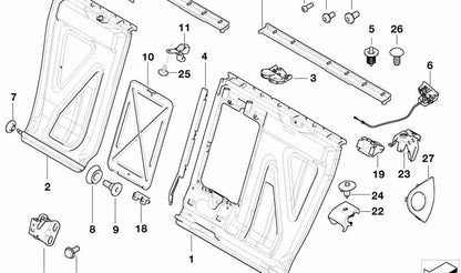 Cubierta de ventana abatible derecha OEM 52207028330 para BMW E46. Original BMW.