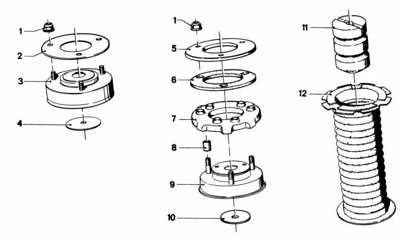 OEM damping ring 33521103811 for BMW E12. Original BMW.