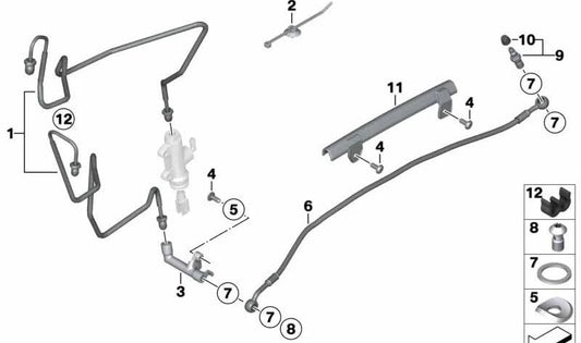 OEM 34327724646 Heckbremsschlauch Reparaturkit für BMW Motorrad R 1200 GS und R 1200 GS-Abenteuer (RK25: 2003-2013). Originaler BMW Motorrad.