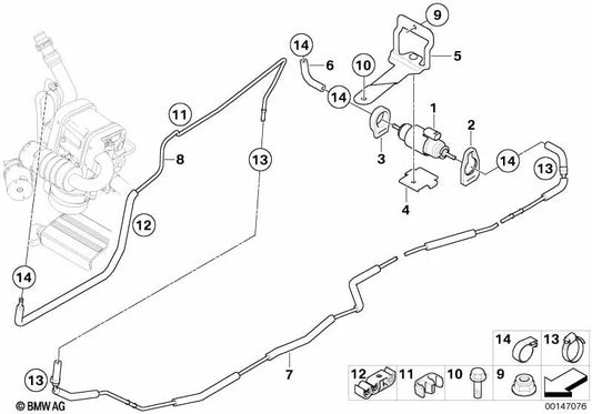 Kraftstoffleitung stationäre Erwärmung für BMW E90, E90N, E91, E91N, E92, E92N, E93, E93N (OEM 64129131568). Original BMW