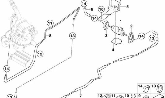 Lato di pressione del tubo del carburante per BMW 3 E90 Series, E91, E92, E93 (OEM 6412929016). BMW originale