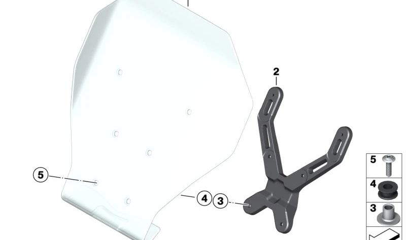 Refuerzo de parabrisas OEM 46637108061 para motos BMW CE 04 (K07) desde 11/2021. Original BMW Motorrad.