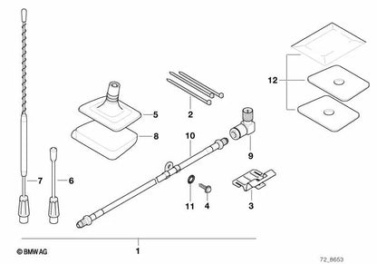 Antena emisora para BMW E36, E39, E38 (OEM 84508369459). Original BMW