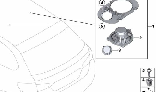 Soporte de altavoz izquierdo Top Hi-Fi OEM 65136809383 para BMW G31. Pieza original BMW.
