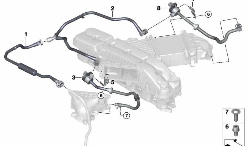 Soporte válvula ventilación depósito OEM 13908607968 para BMW G12 M760Li xDrive. Compatible con modelos de 2016 a 2022. Original BMW.
