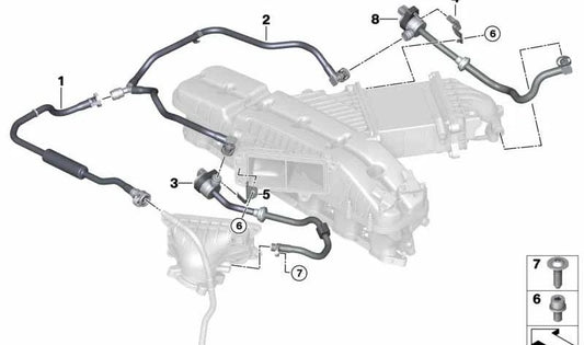 Soporte válvula ventilación depósito OEM 13908607968 para BMW G12 M760Li xDrive. Compatible con modelos de 2016 a 2022. Original BMW.