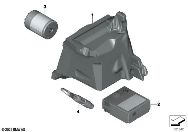 Bandeja portaobjetos OEM 71105A01488 para BMW Serie 7 G70 740d, 740i, 750e, M760e, i7. Original BMW.