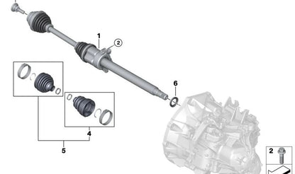 Juego de reparación fuelle interior OEM 31608618547 para MINI F56, F55, Clubman F54, Cabrio F57, Countryman F60... y más. Original MINI.