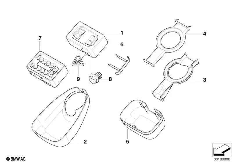 Regensensor Deckel für BMW 3 E46 -Serie, Serie 5 E39 (OEM 61358371932). Original BMW.