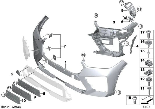 Adaptateur Insérer le pare-chocs avant gauche pour BMW X5 F95, F95N (OEM 5111807689). BMW d'origine