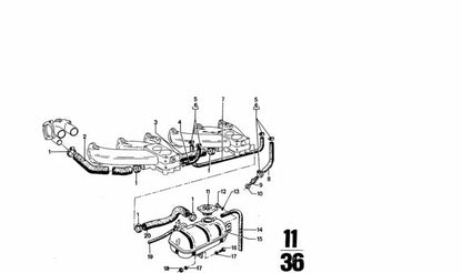 Manguera del sistema de refrigeración OEM 11531266508 para BMW E12, E21, E23, E24, E28, E30. Original BMW.