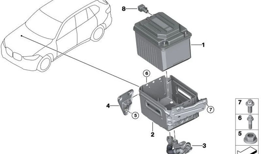 48V battery for BMW 3 Series G20, G21, G21N, 4 Series G22, G23, G26, 5 Series G30, G31, X5 G05, G18, X6 G06, X7 G07 (OEM 61215A6EC78). Genuine BMW