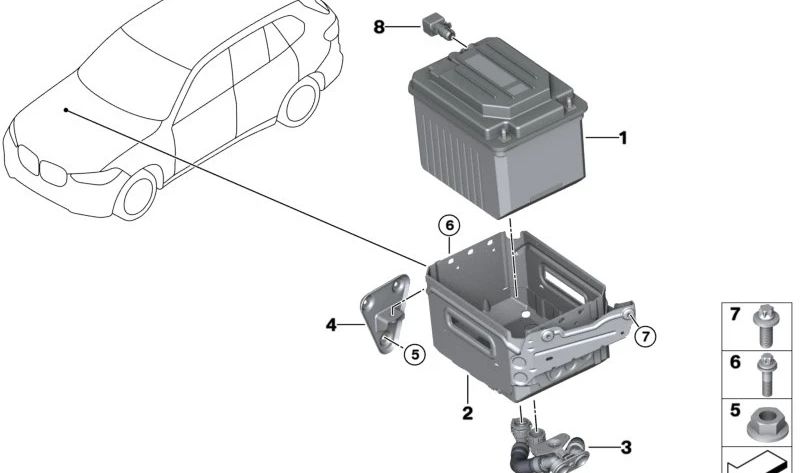 Connecteur d'angle pour BMW G42, G20, G21, G28, G22, G23, G26, G30, G31, G32, G11, G12, G14, G15, G16, G01, G02, G05, G18, F95, G06, G07, G29 ( OEM 61218801340). BMW d'origine