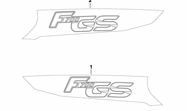 Inscripción izquierda plata/negro OEM 51148525977 para BMW Motorrad F700GS K70 (06/2011-07/2016). Original BMW Motorrad.
