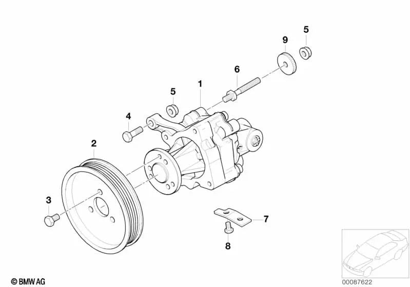 Perno roscado para BMW E39, E38, E31, E53 (OEM 32421745532). Original BMW
