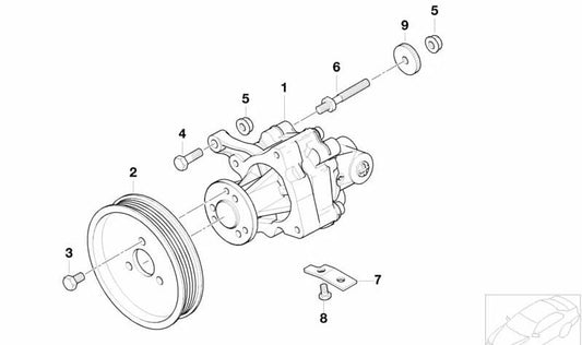 Threaded screw for BMW 7 Series E38, 8 Series E31 (OEM 32421747442). Original BMW.
