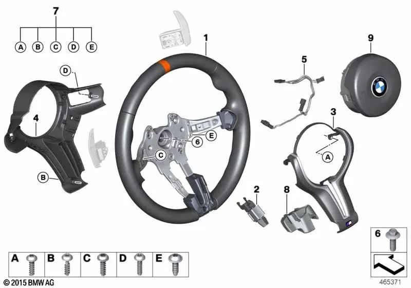 M Sport Steering Wheel Airbag Alcantara Multifunction for BMW F82 (OEM 32307990790). Original BMW