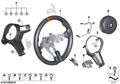 M Sport Steering Wheel Airbag Alcantara Multifunction for BMW F82 (OEM 32307990790). Original BMW