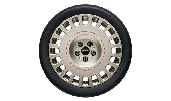 Rueda completa de invierno 18" JCW Rallye Spoke 992 con neumático Goodyear OEM 36115B4EA77 para MINI J05 (Aceman E31, E32, E71, SE81, SE82, JCW E21, E22). Original MINI. Listo para montar.